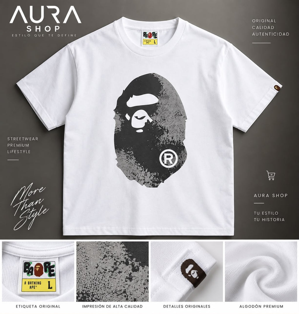 Camiseta Ape Head Blanca Streetwear