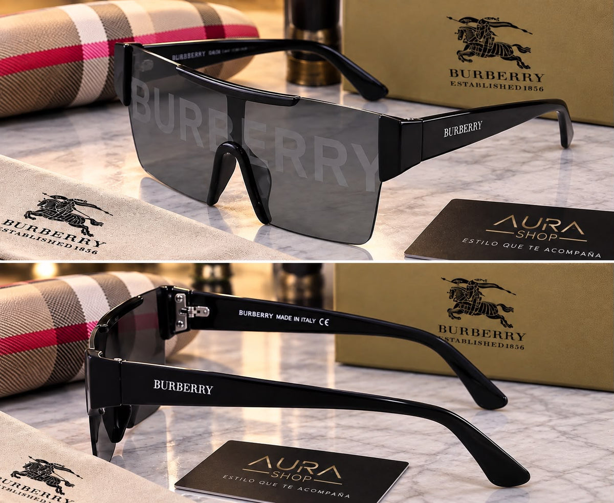 Burberry BE4291 Shield Sunglasses – Black / Grey Mirror