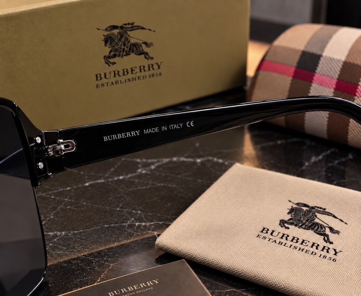 Burberry BE4291 Shield Sunglasses – Black / Grey Mirror
