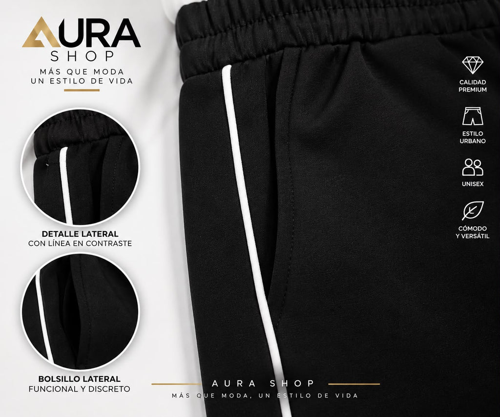Pantaloneta Negra BALENCIA Logo Streetwear