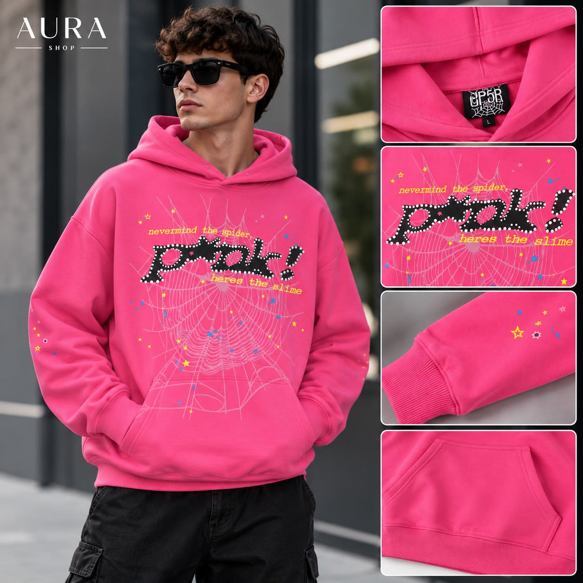 Sp5der P*NK V2 Hoodie – Pink