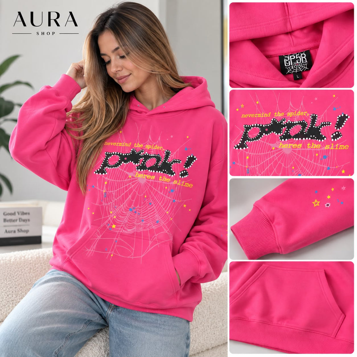 Sp5der P*NK V2 Hoodie – Pink