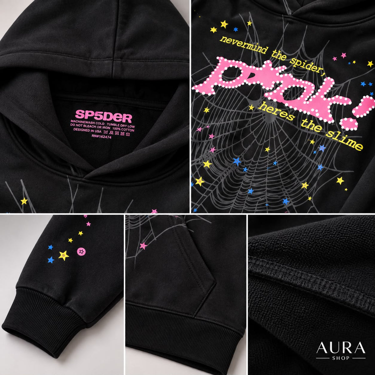 SP5DER P*NK Hoodie “Black” — FW21