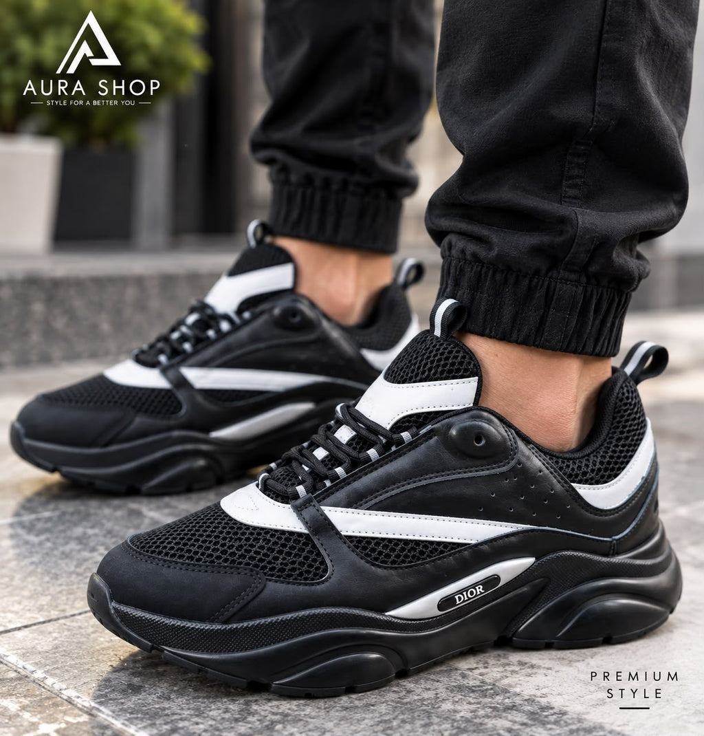 Dior B22 Black Reflective Sneakers