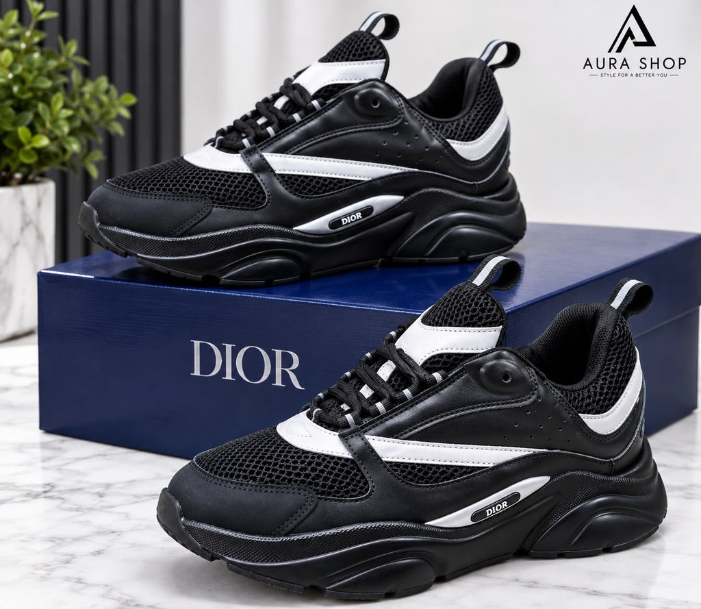 Dior B22 Black Reflective Sneakers
