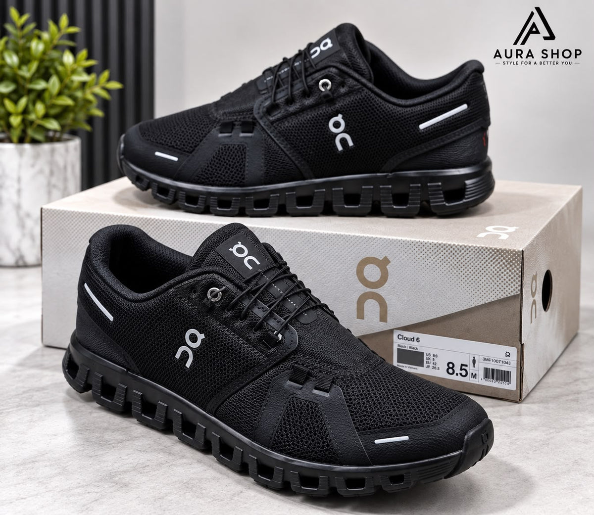 On Cloud 6 Black Black Men’s Sneakers