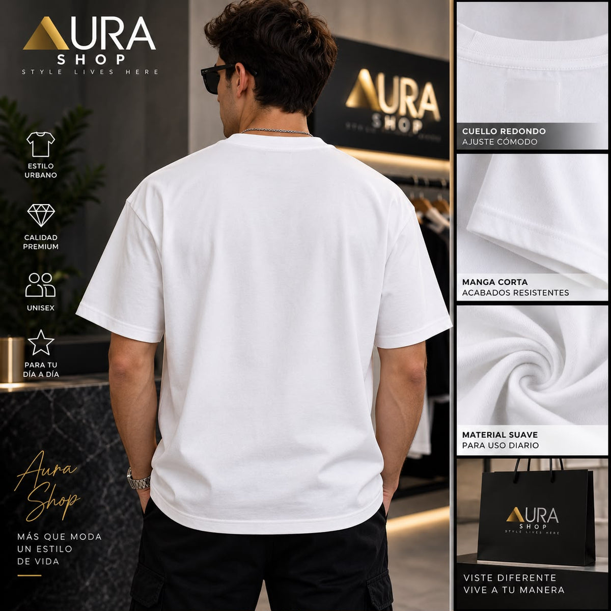 Camiseta Blanca Streetwear BB Graphic
