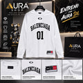 Camiseta Blanca Manga Larga 01 Arch Logo Streetwear